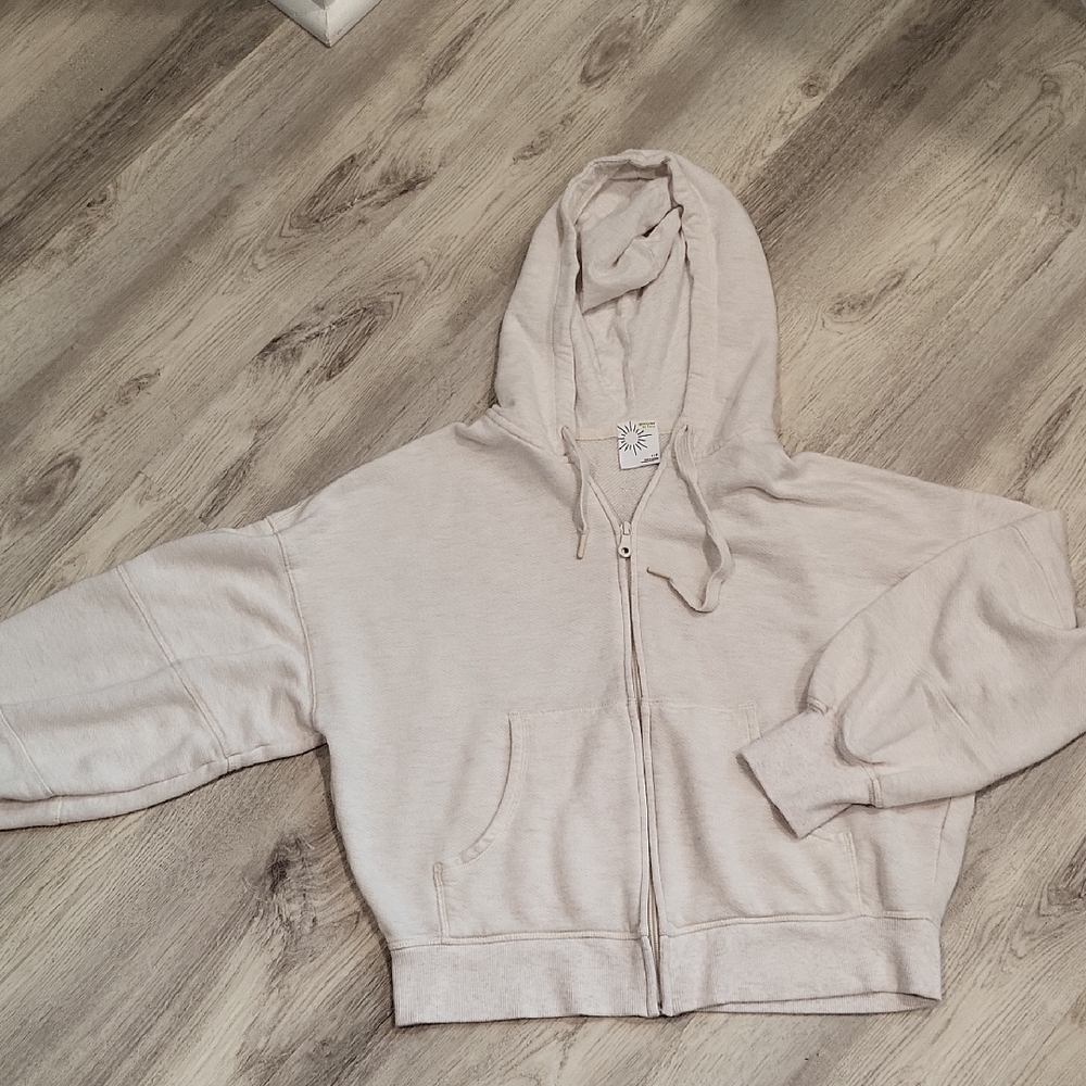 Aerie Cream Knit Hoodie